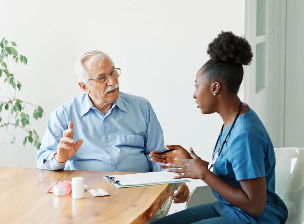 A medicare agent talking to a adult about what the medicare wellness exam does not include